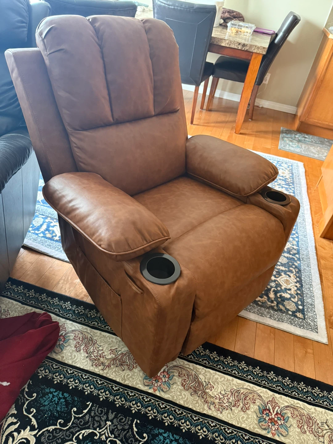Brown  Recliner swival rocker  Chair with Cup Holders