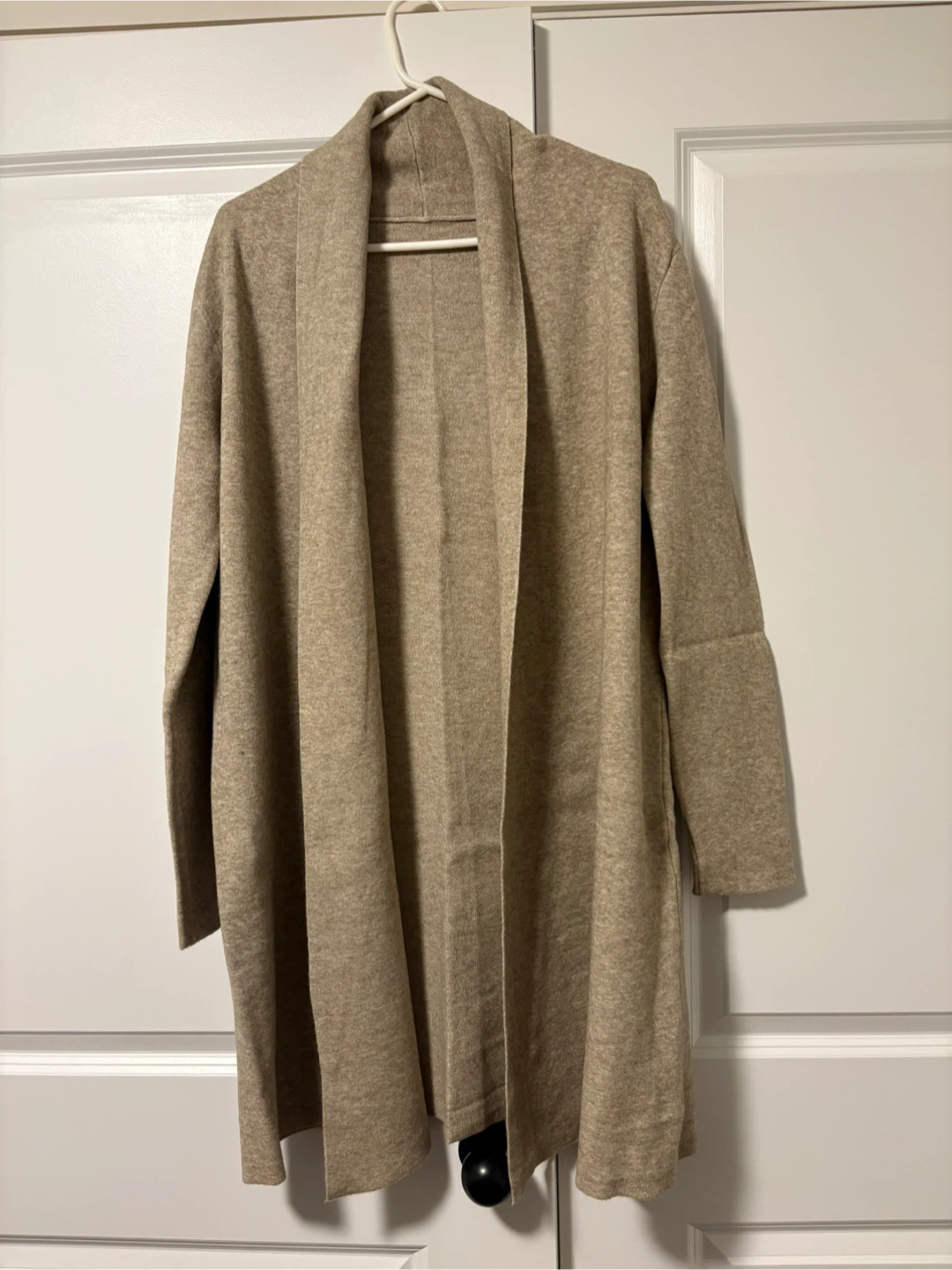 Tan Open Front Cardigan
