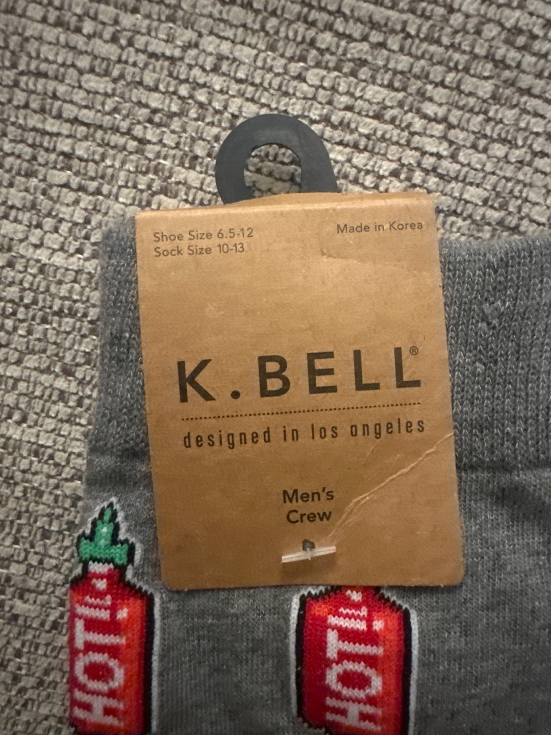 K. Bell Men's Crew Socks - Hot Sauce Design - photo 3