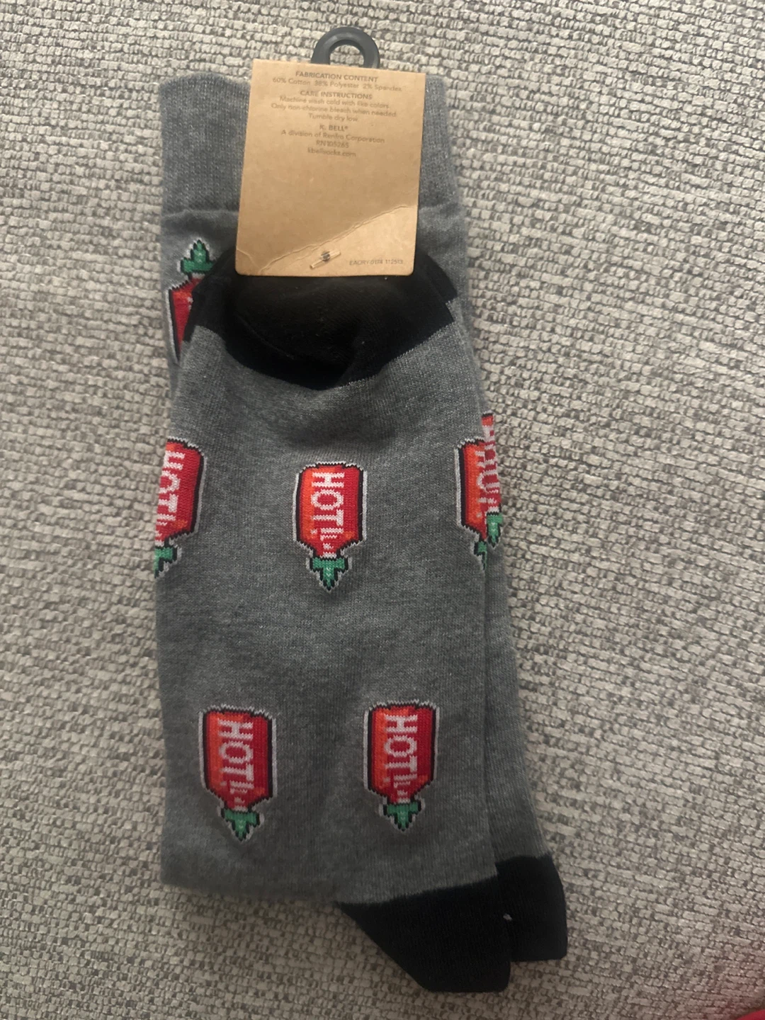 K. Bell Men's Crew Socks - Hot Sauce Design - photo 2