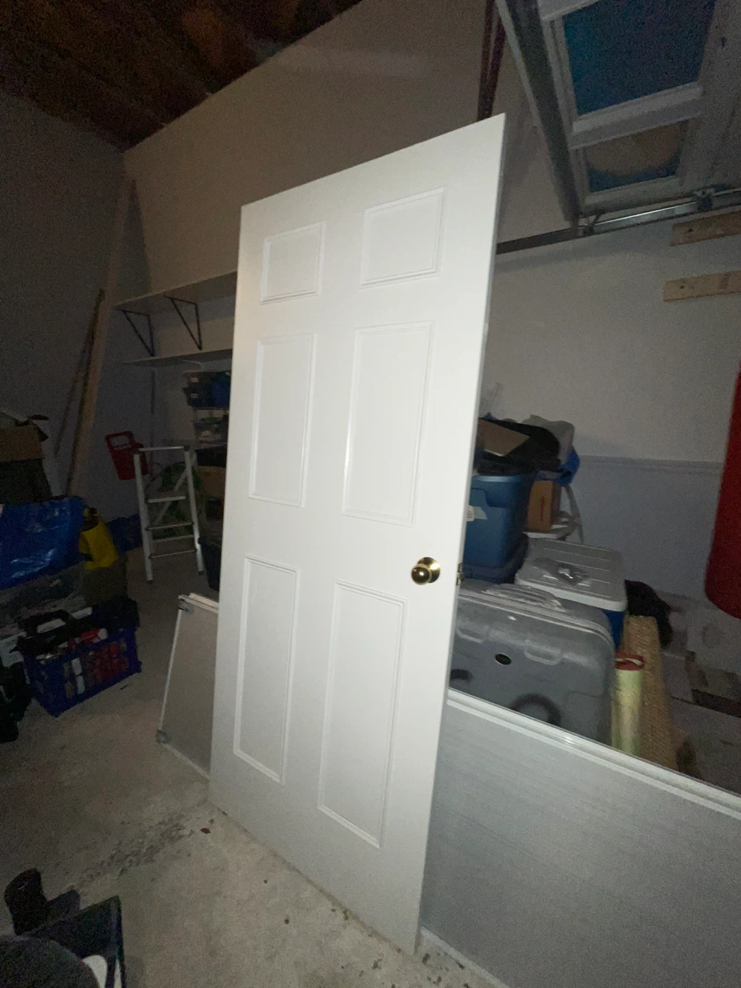 Interior Six-Panel Door with Gold Knob
