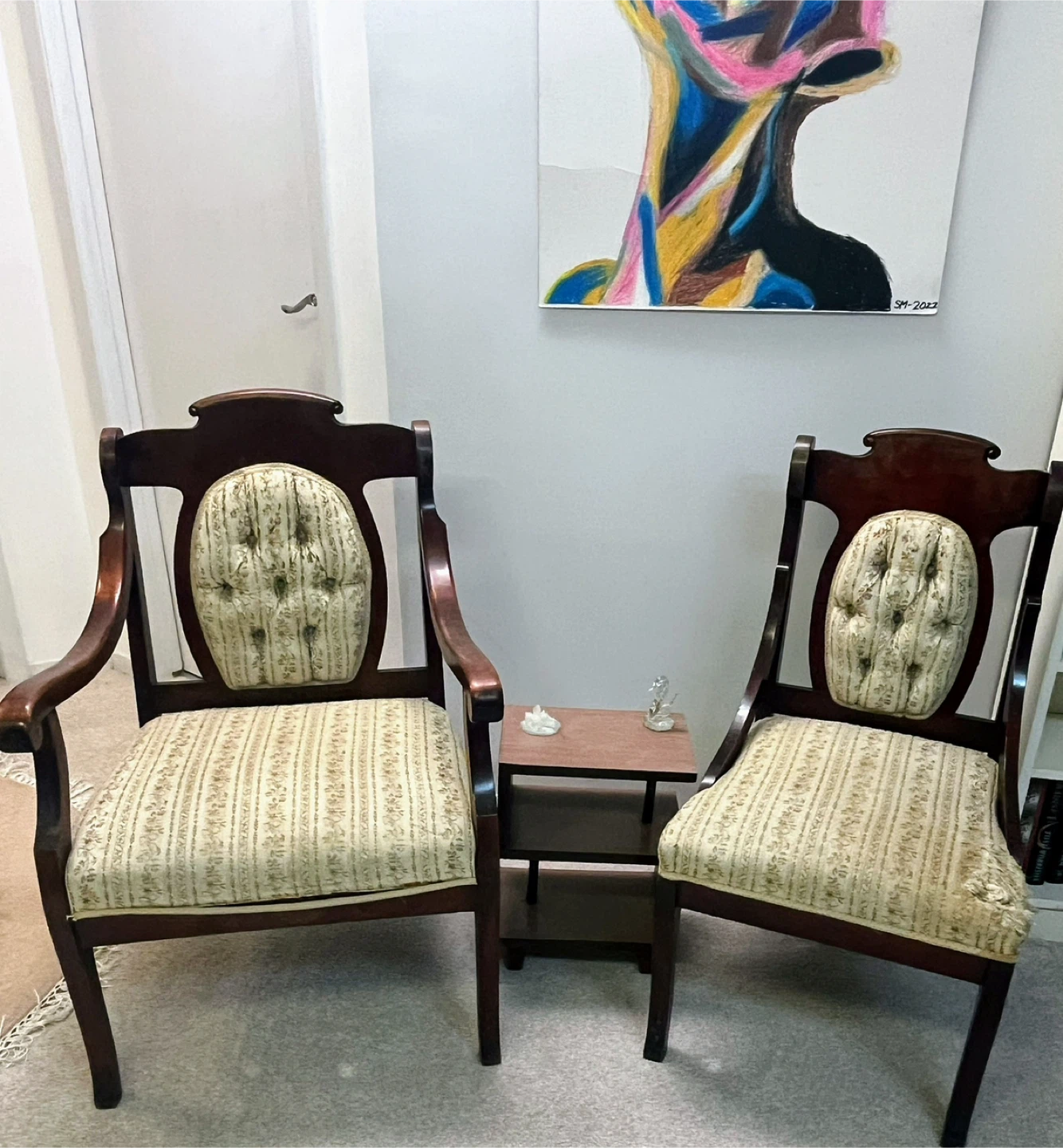 Vintage Arm  & armless chairs