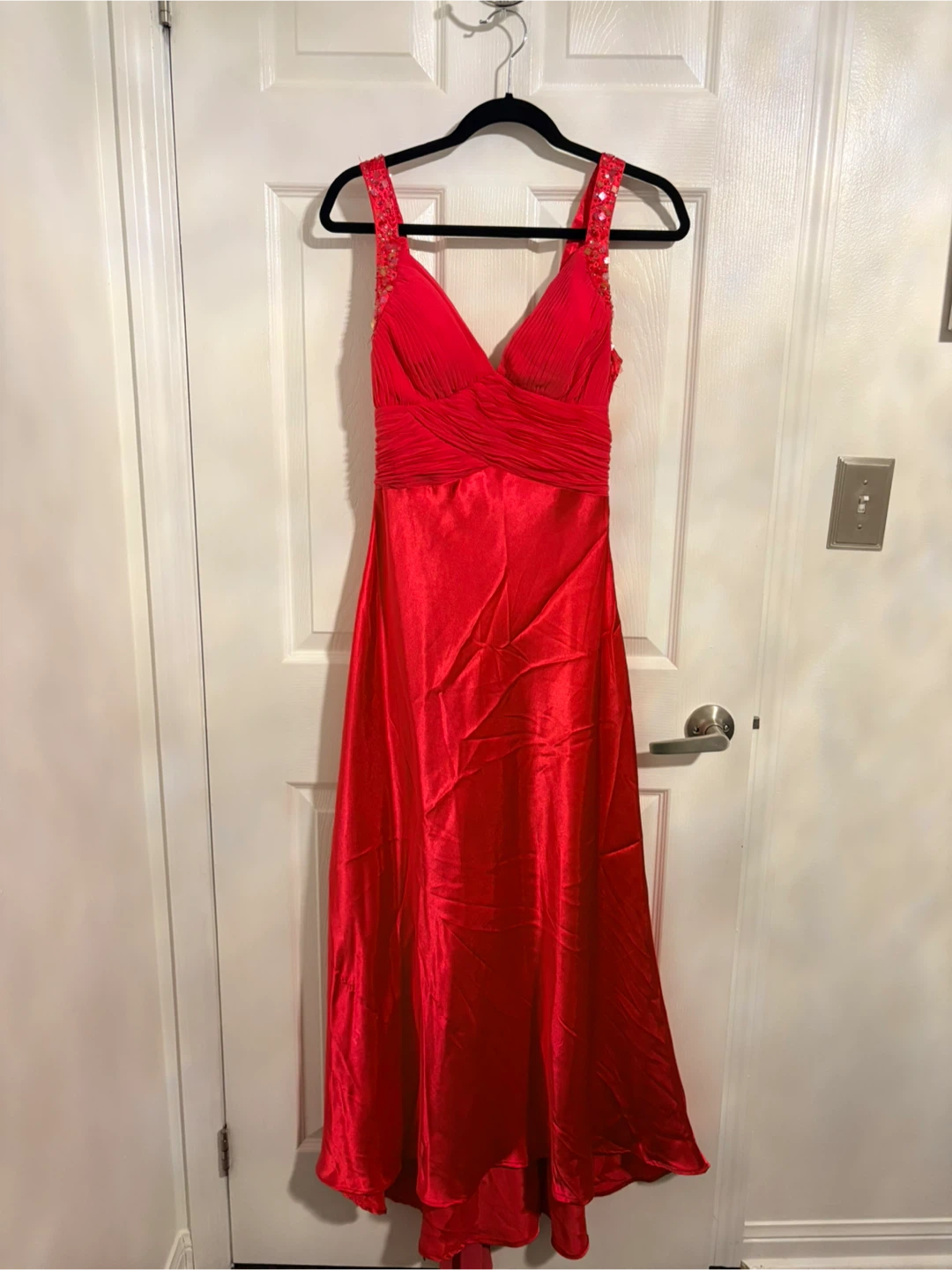 Red Formal Dress with Sequins