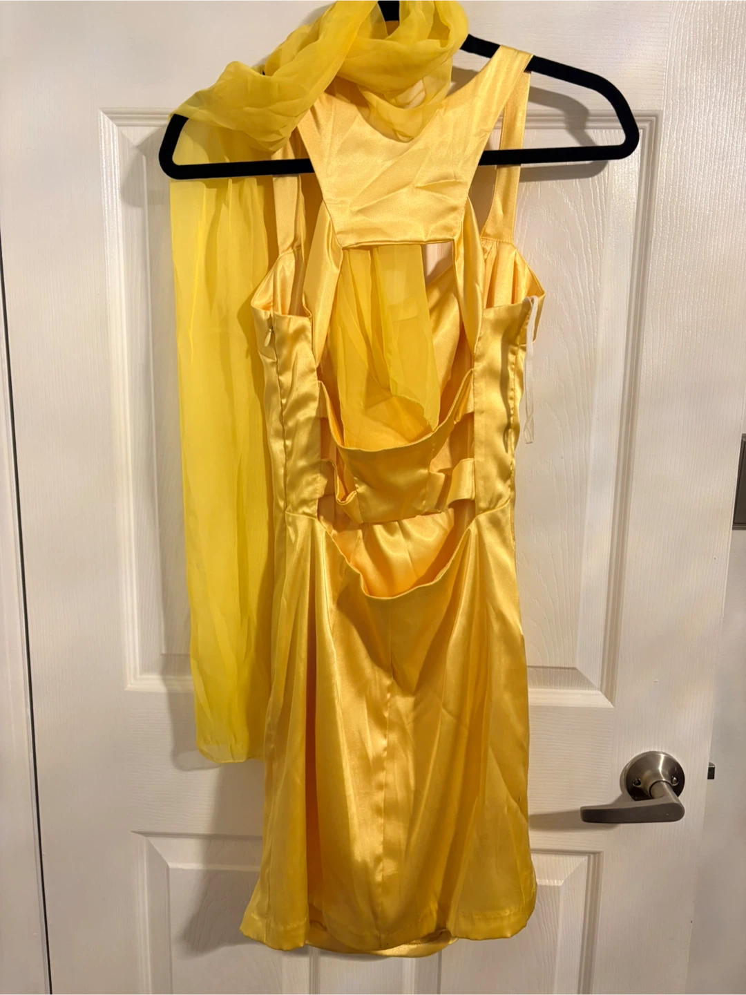 Show Girls Yellow Ruched Dress with Scarf - Size S - photo 2