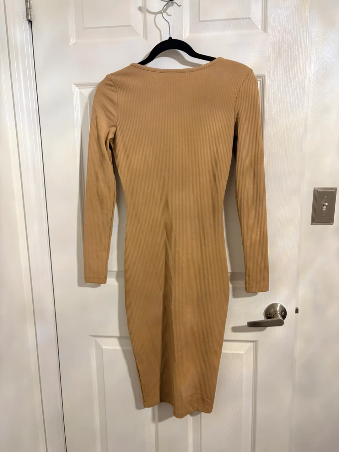 Revamped Tan Ribbed Button-Up Dress - photo 2