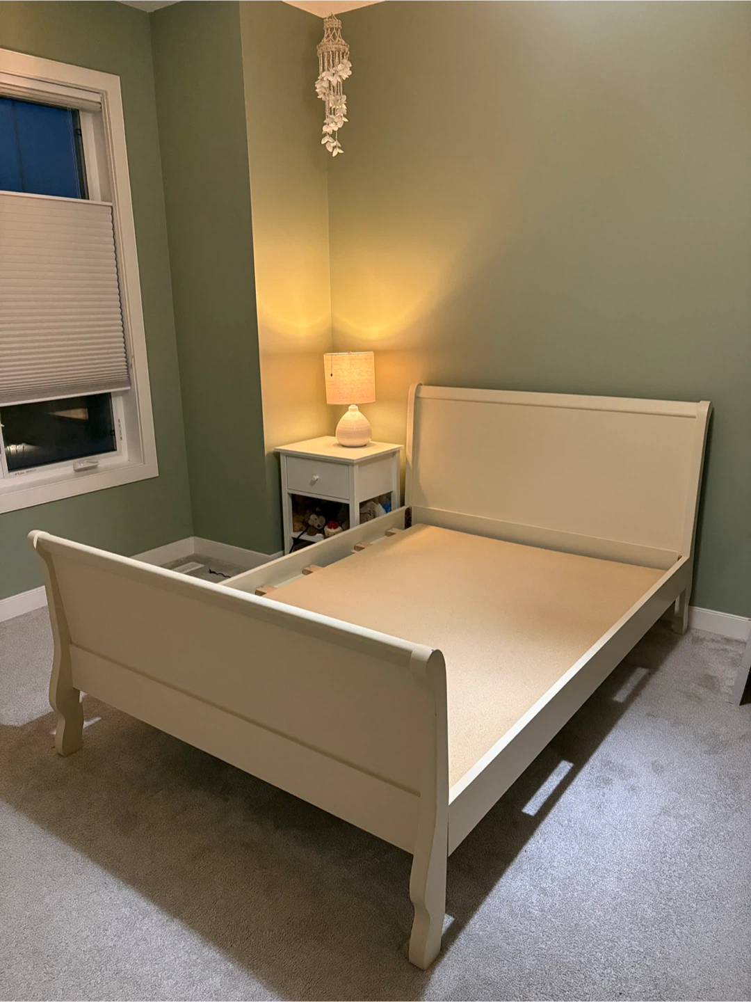 Double Cream Sleigh Bed Frame - photo 4
