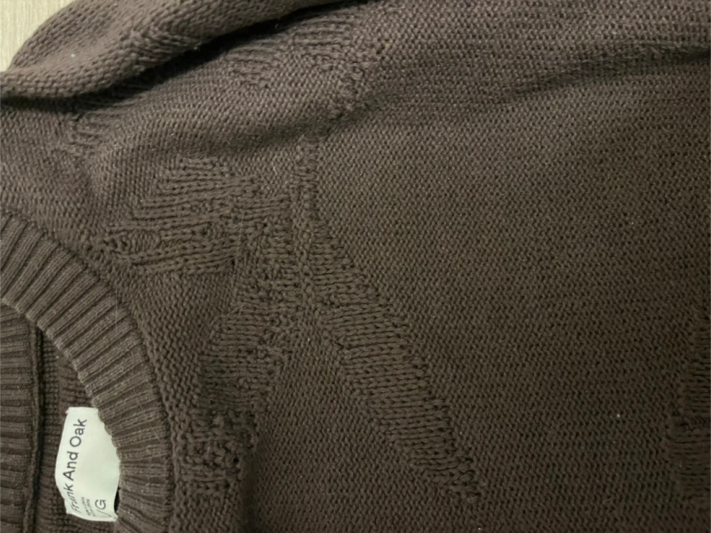 Frank And Oak Brown Knit Sweater - Size L - photo 3