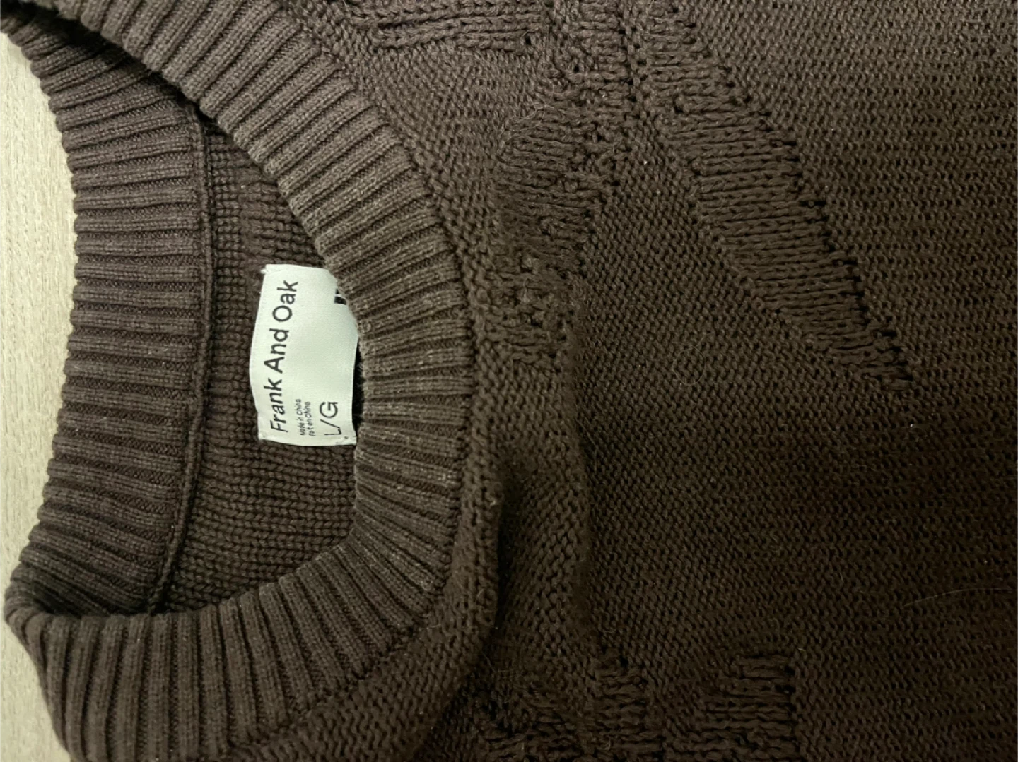 Frank And Oak Brown Knit Sweater - Size L - photo 2