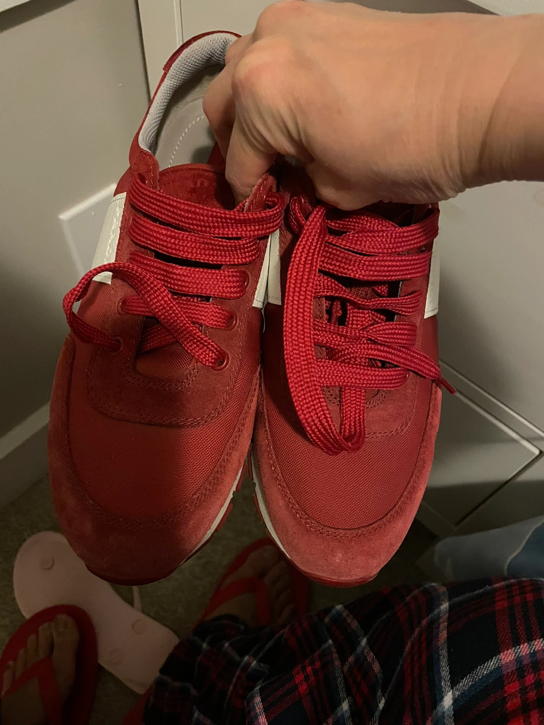 Prada Red Suede & Nylon Sneakers Size 37.5