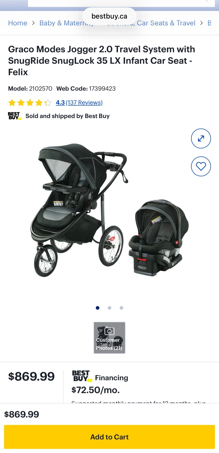 Graco Modes Jogger 2.0 Travel System with Car Seat - Felix