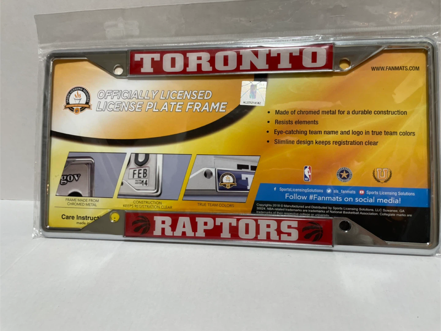 Toronto Raptors Officially Licensed License Plate Frame