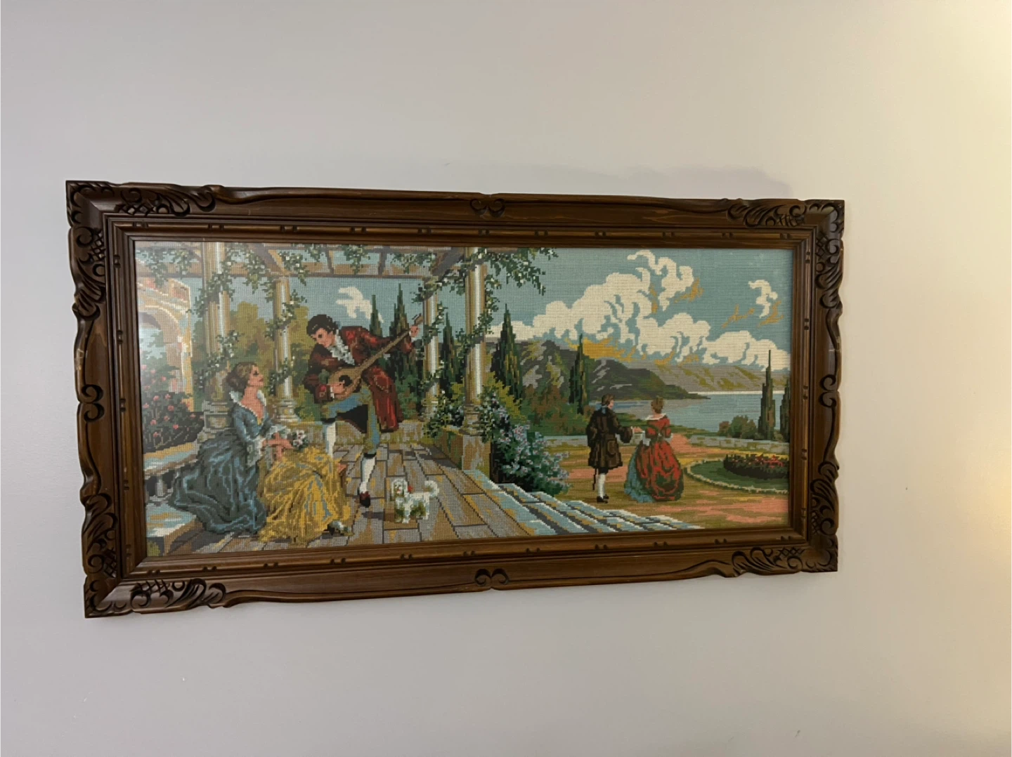 Free delivery used Framed Tapestry Wall Art - Garden Scene