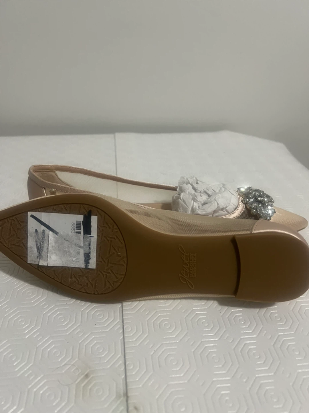 Jewel Badgley Mischka Embellished Ballet Flats - Rose Gold - photo 5