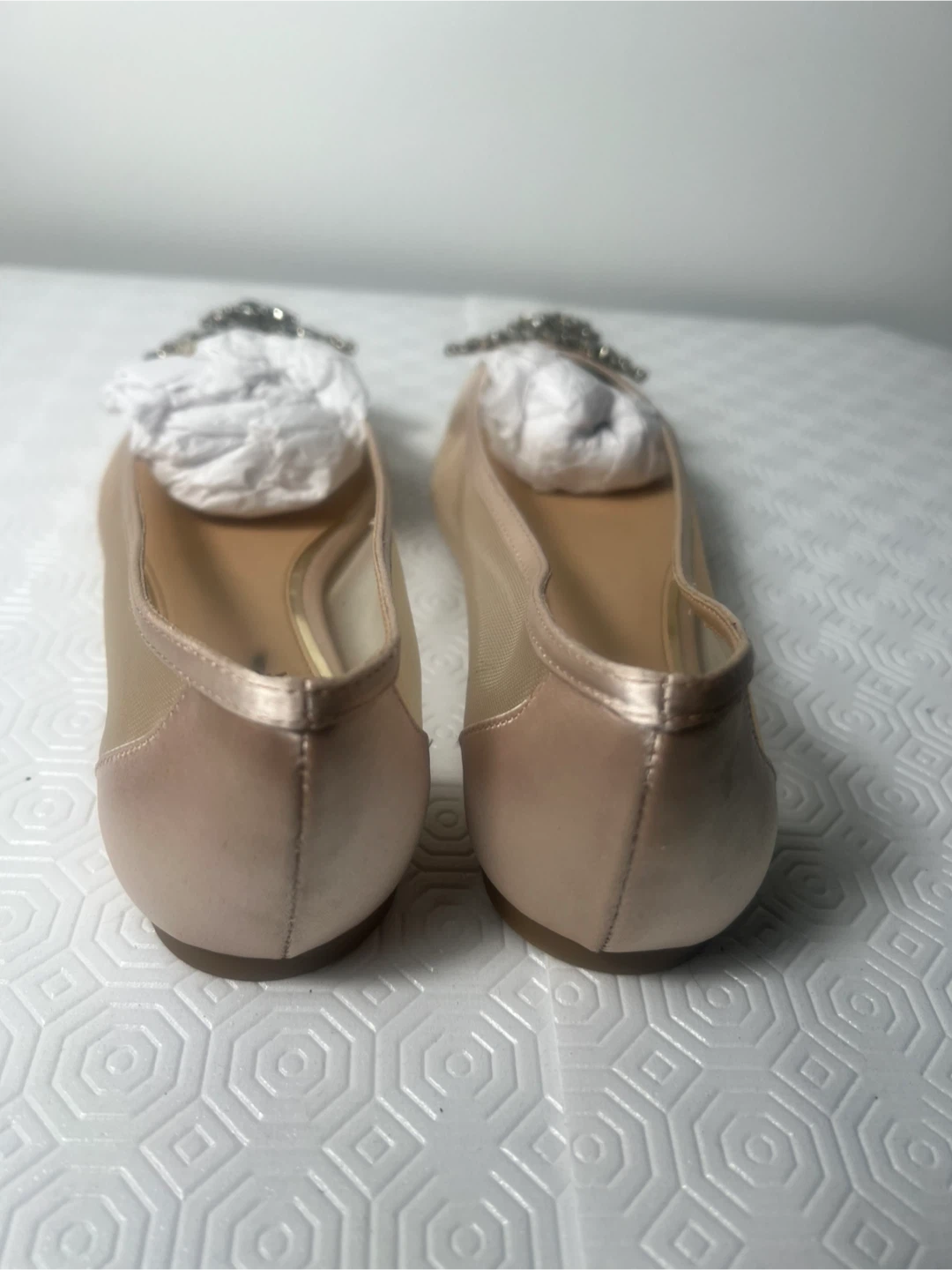 Jewel Badgley Mischka Embellished Ballet Flats - Rose Gold - photo 2