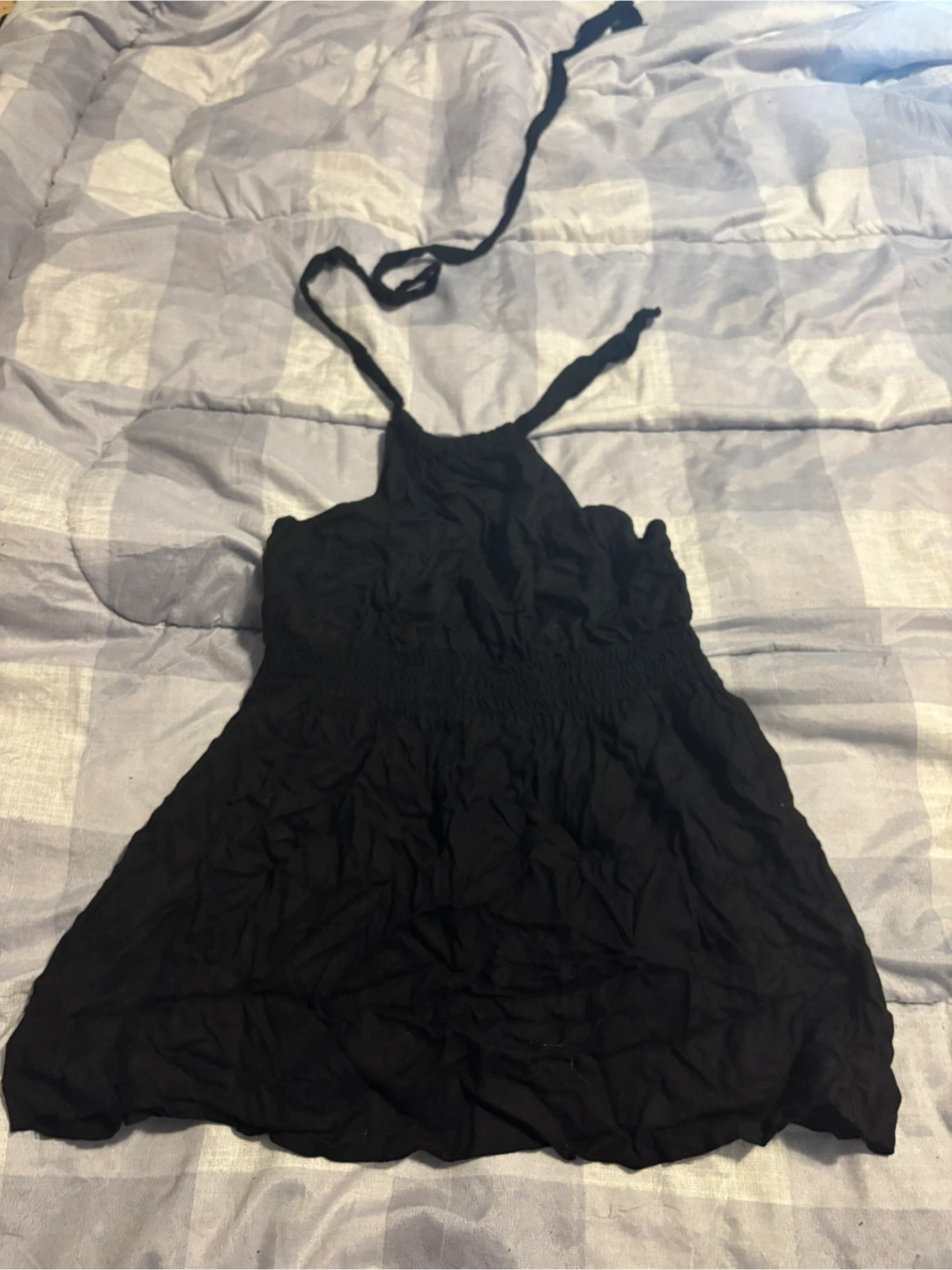 Guess Black Smocked Halter Top M/M