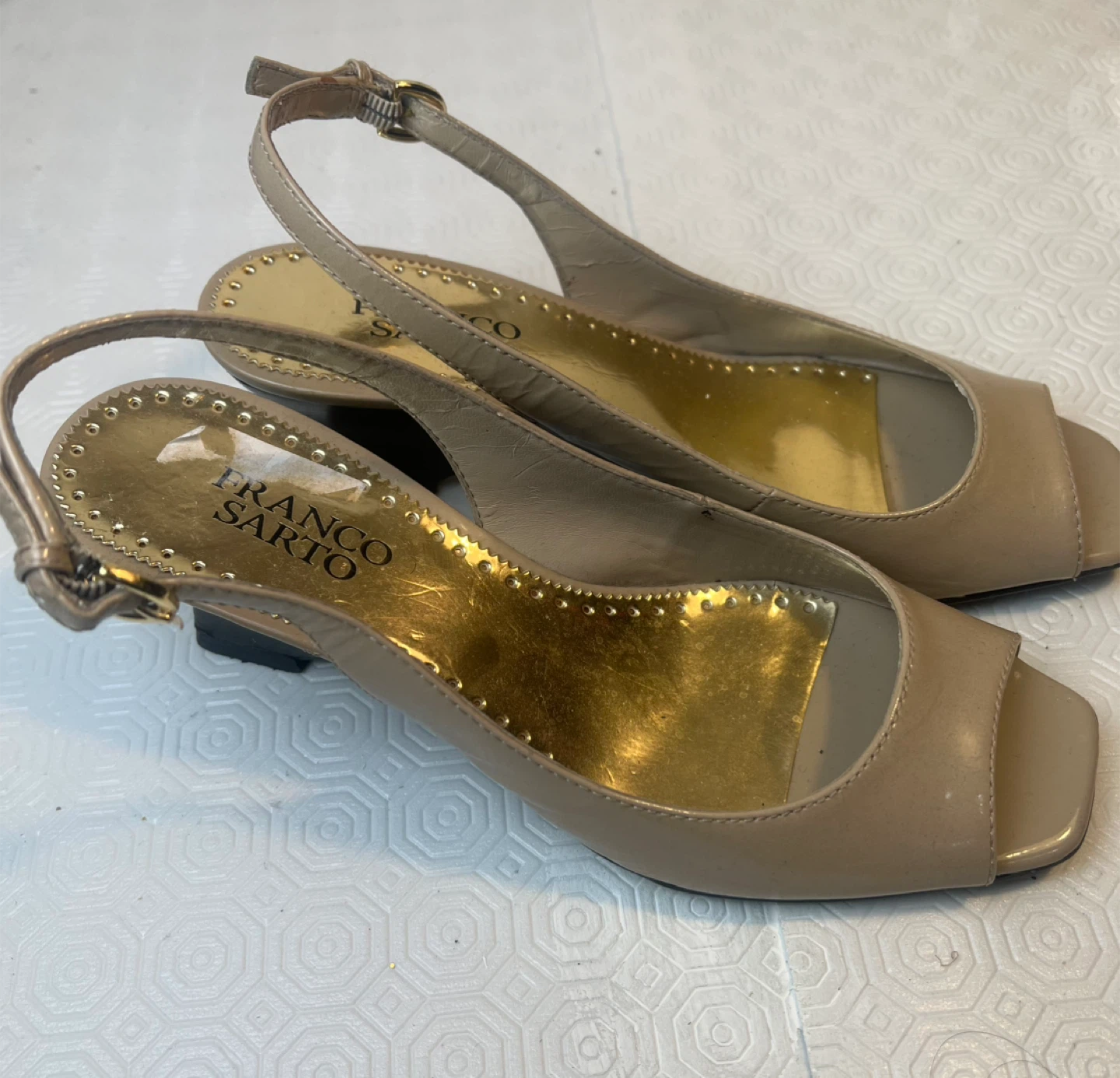 Franco Sarto Peep Toe Slingback Heels