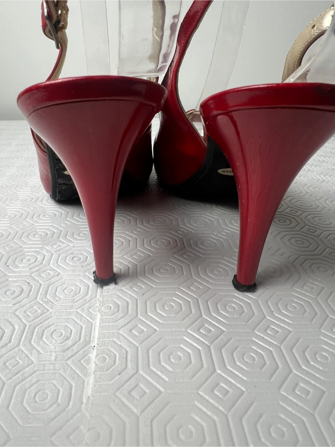 Ron White Red Patent Leather Slingback Heels - photo 5