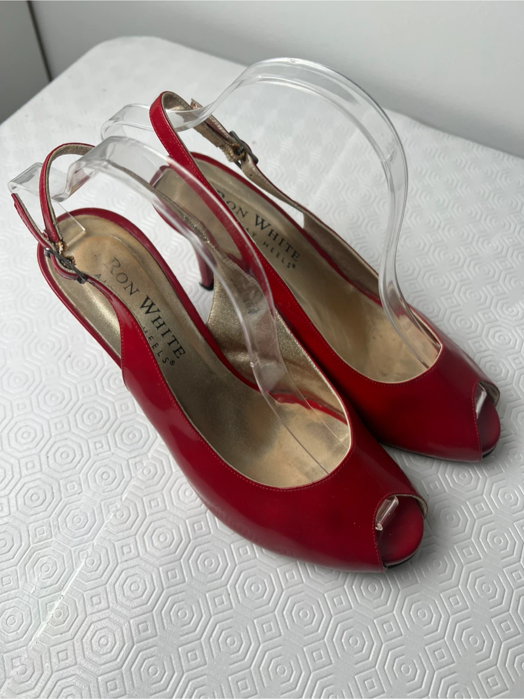 Ron White Red Patent Leather Slingback Heels - photo 2