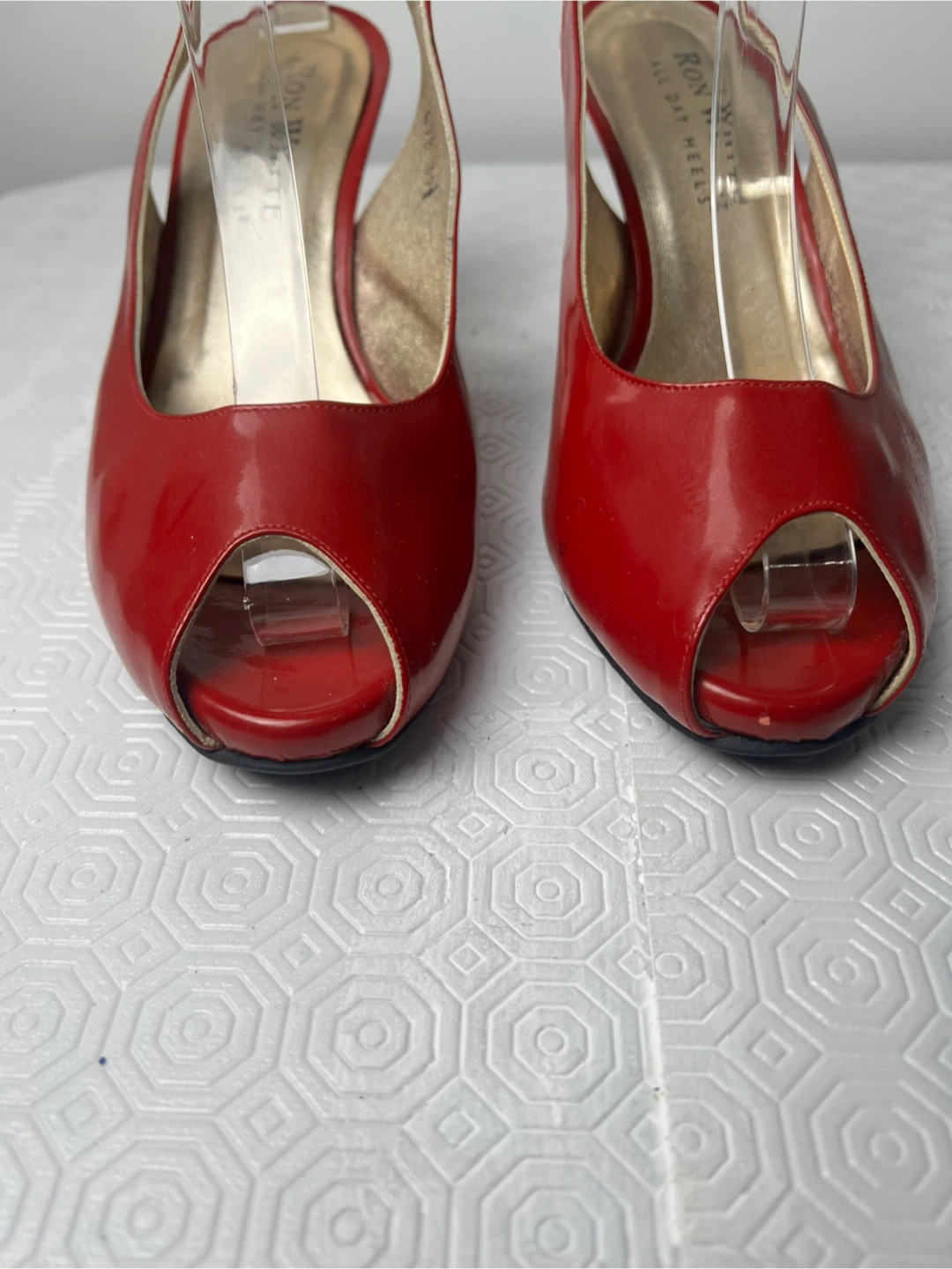 Ron White Red Patent Leather Slingback Heels - photo 4