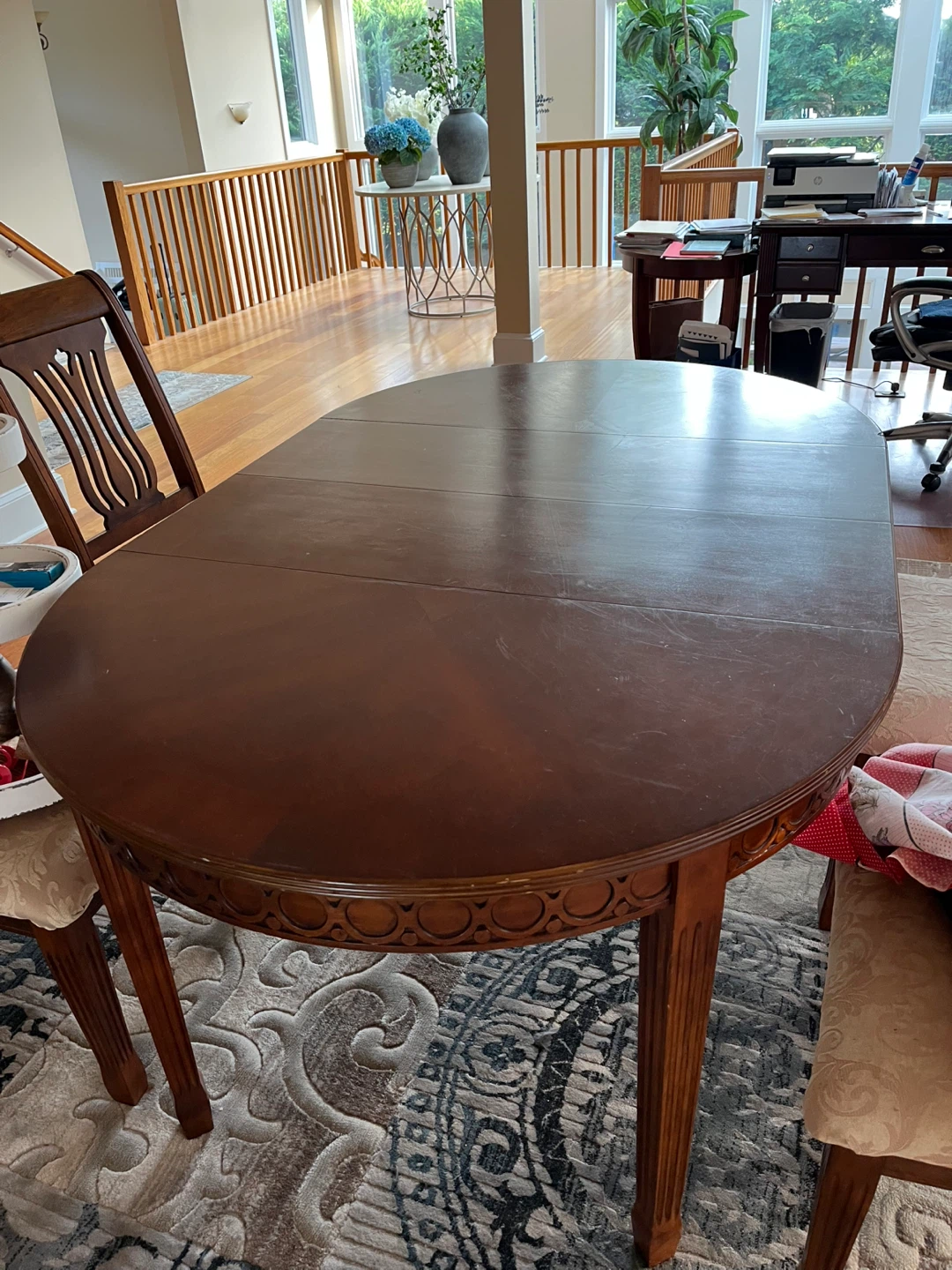 Oval Dining Table - Dark Wood