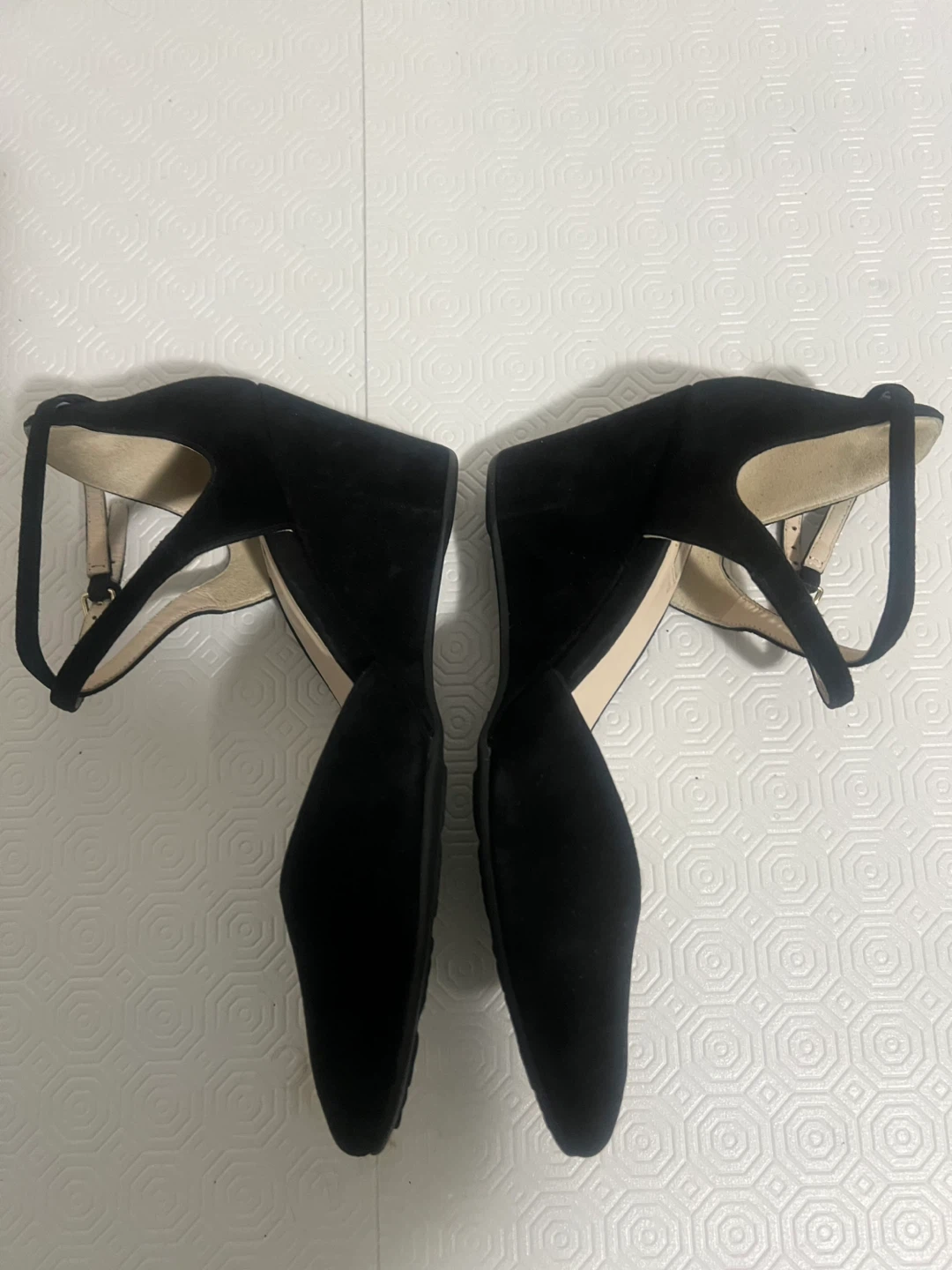 Cole Haan Black  Suede Wedge Heels with Ankle Strap - photo 3