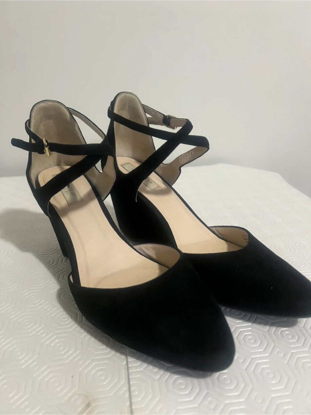 Cole Haan Black  Suede Wedge Heels with Ankle Strap - photo 2