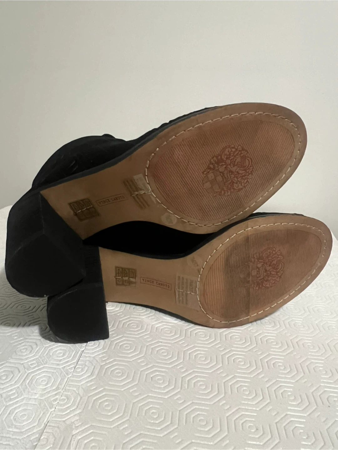 Vince Camuto Black Suede Cutout Lace-Up Wedge Heels - photo 5