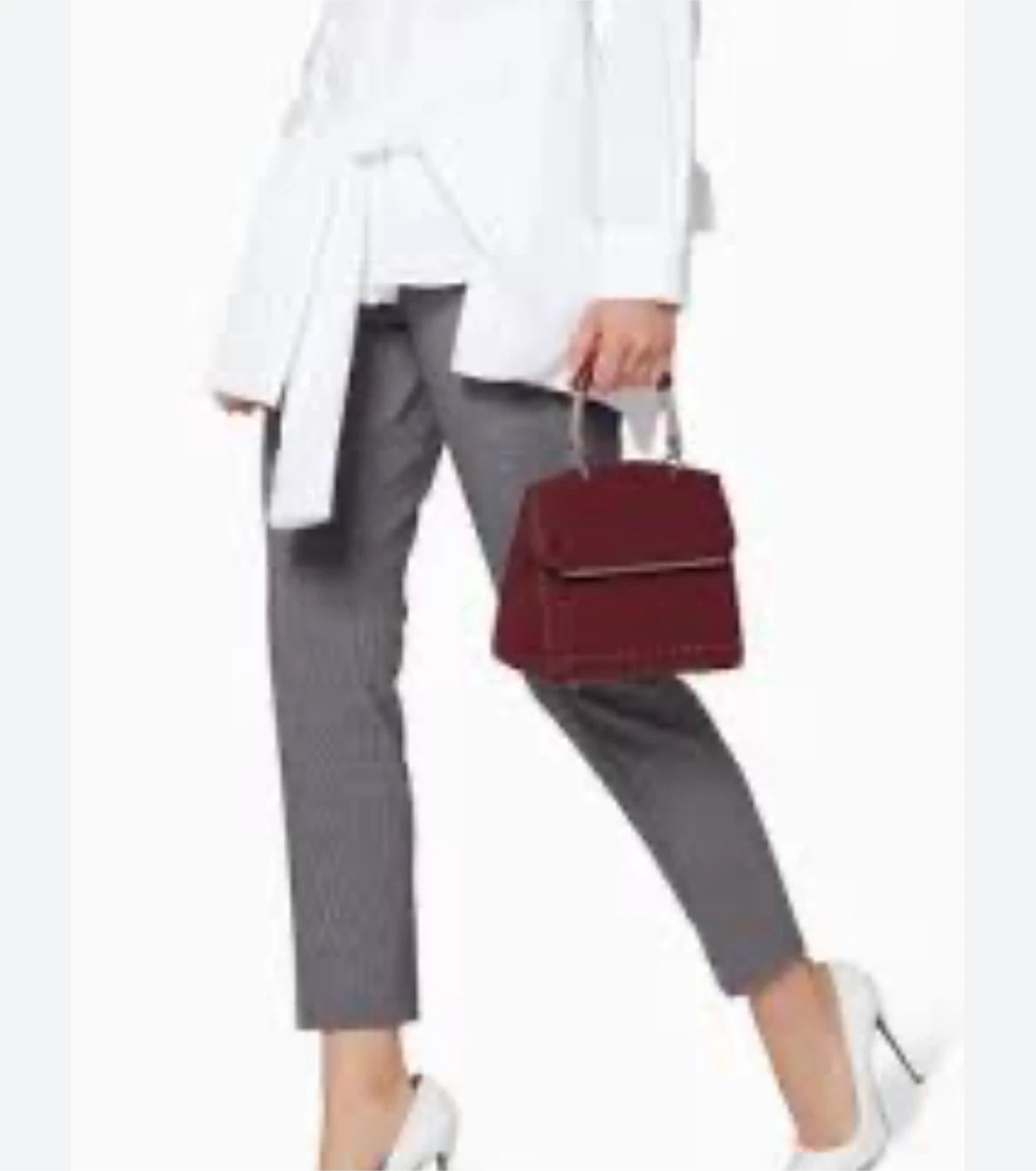 Alexander Wang Maroon Leather Studded Top Handle Satchel Bag - photo 2
