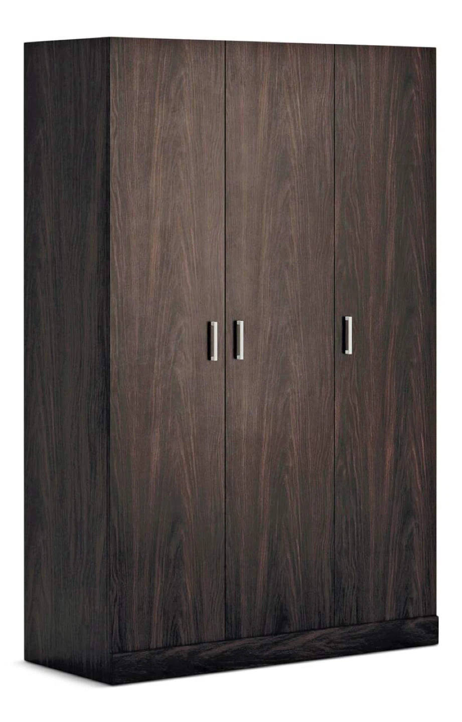 Dark Wood Finish 3-Door Wardrobe Closet - photo 2