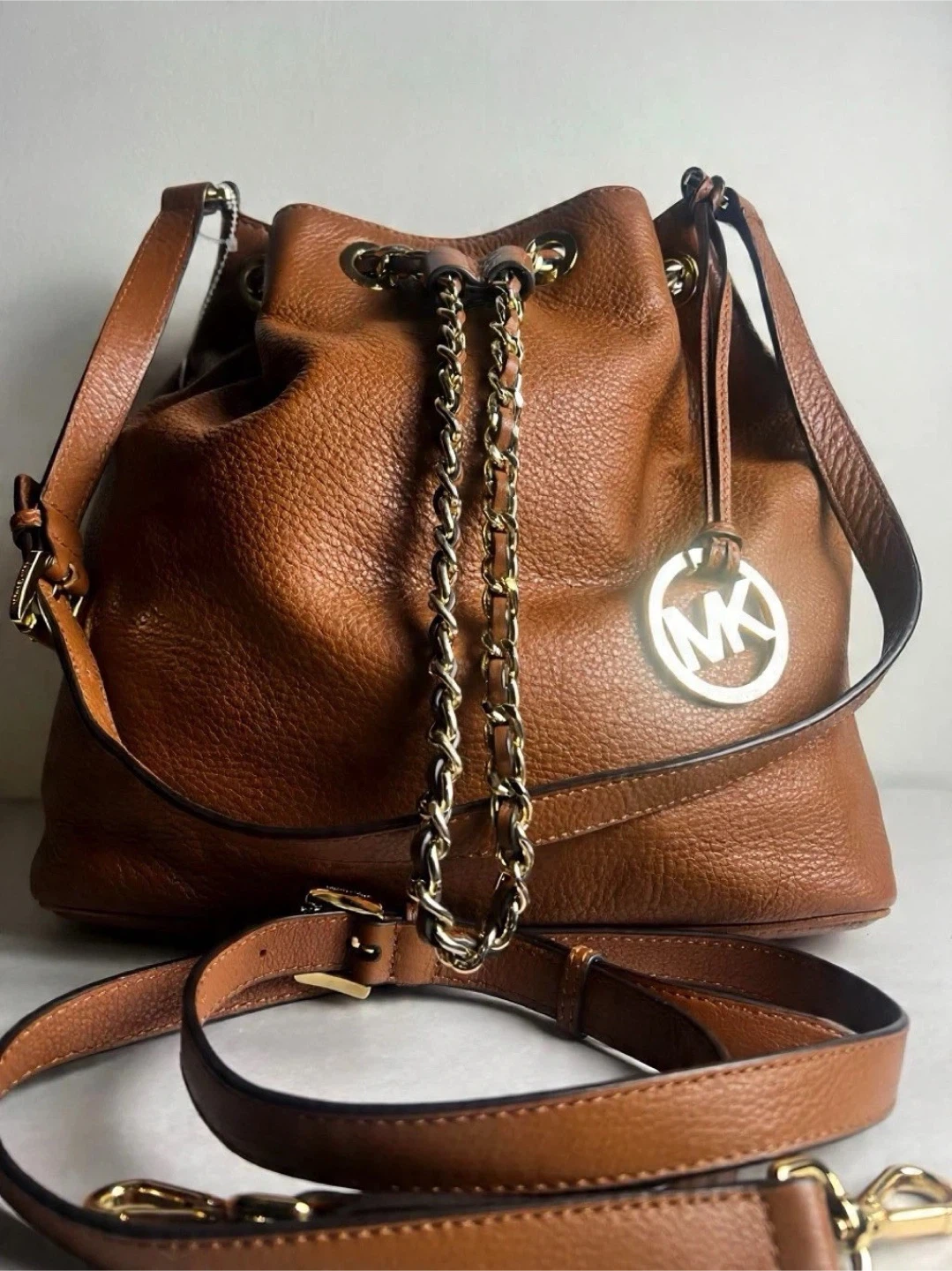 Michael Kors Brown Leather Bucket Bag