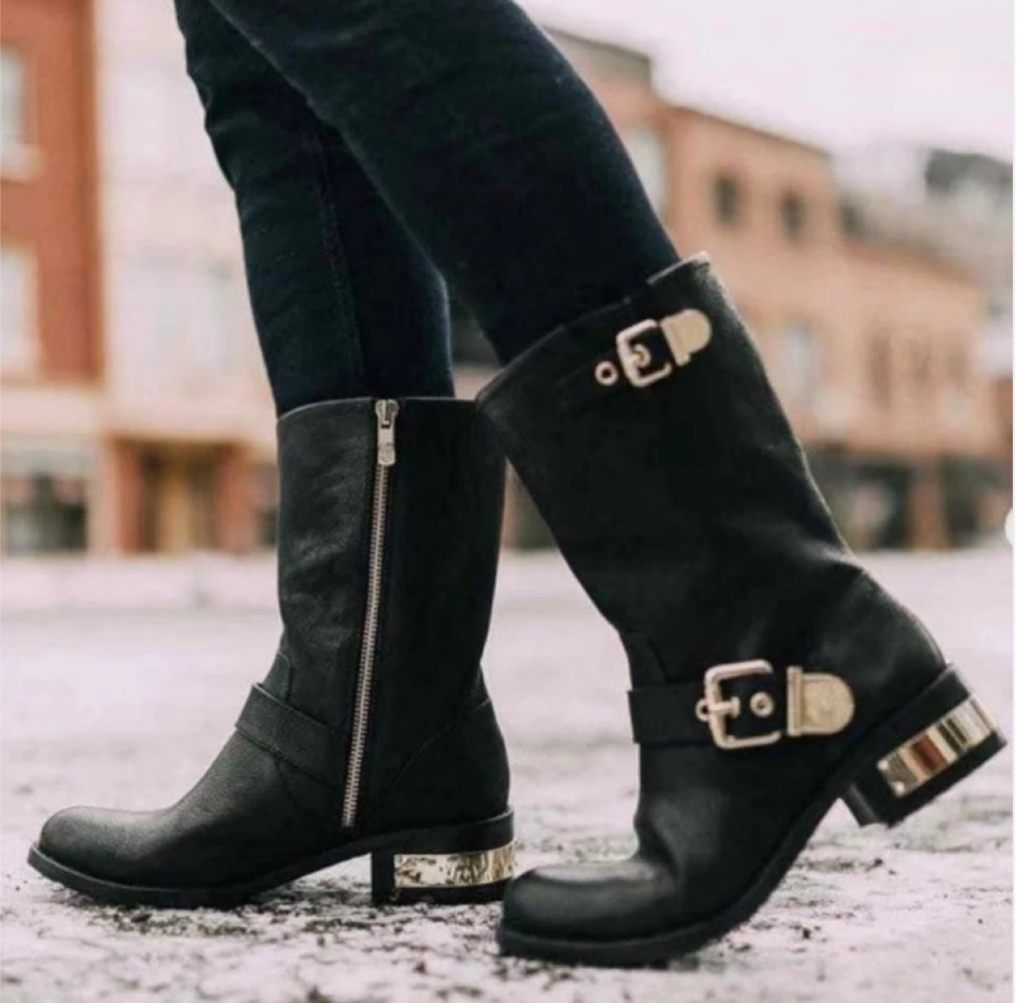 Vince Camuto Black Leather Buckle Boots - photo 5