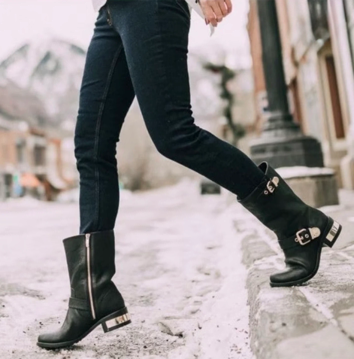 Vince Camuto Black Leather Buckle Boots - photo 4