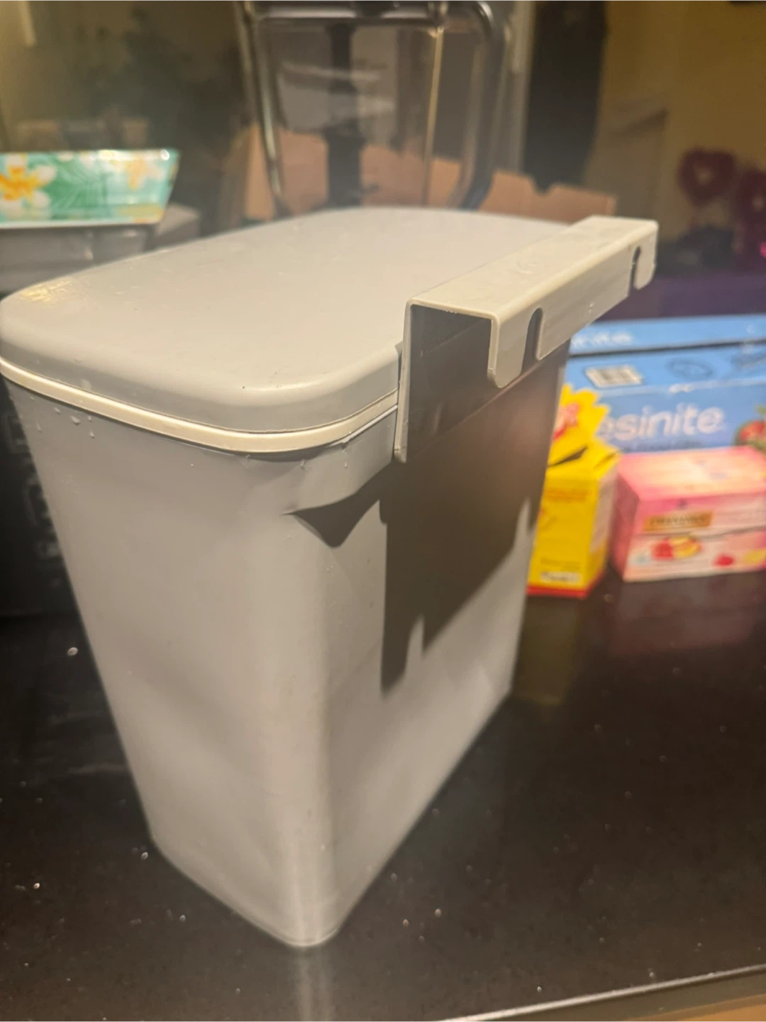 Grey Hanging Kitchen Compost Bin with Lid - photo 2