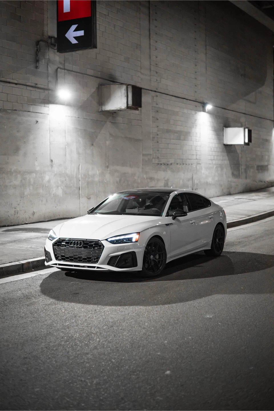 White Audi A5 Sportback