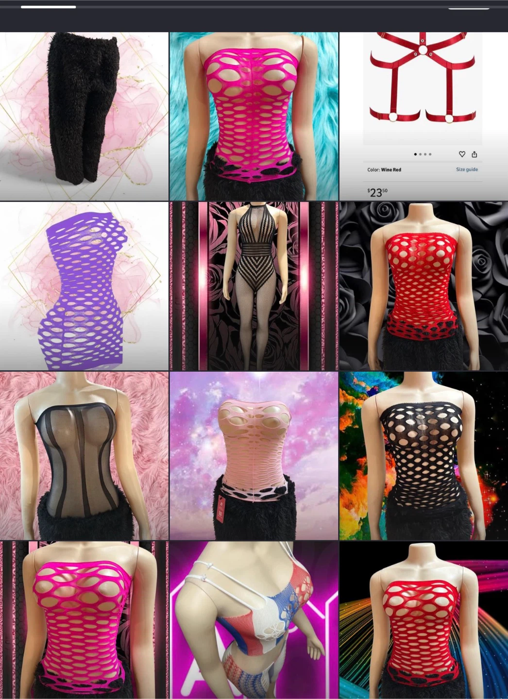 Fishnet Tube Top - Various Colors