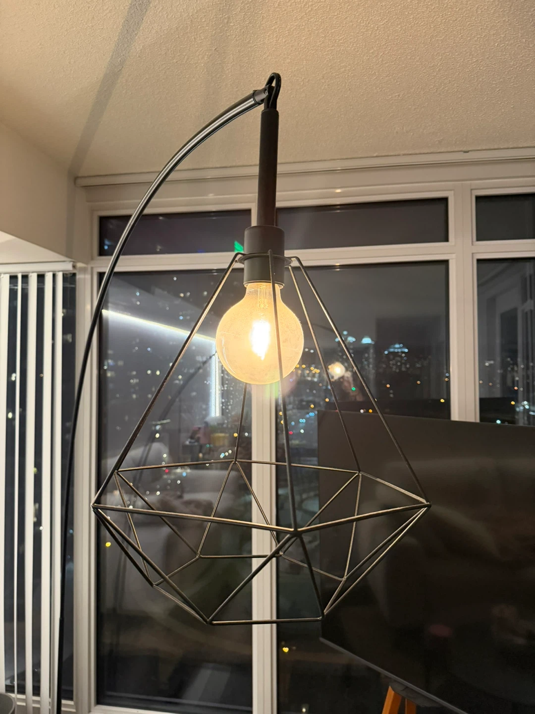 Arc Floor Lamp with Geometric Shade