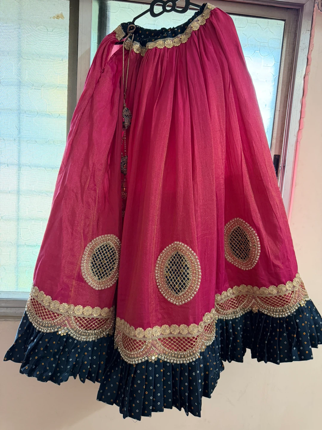 Pink and Blue Lehenga Choli Set with Dupatta - photo 5
