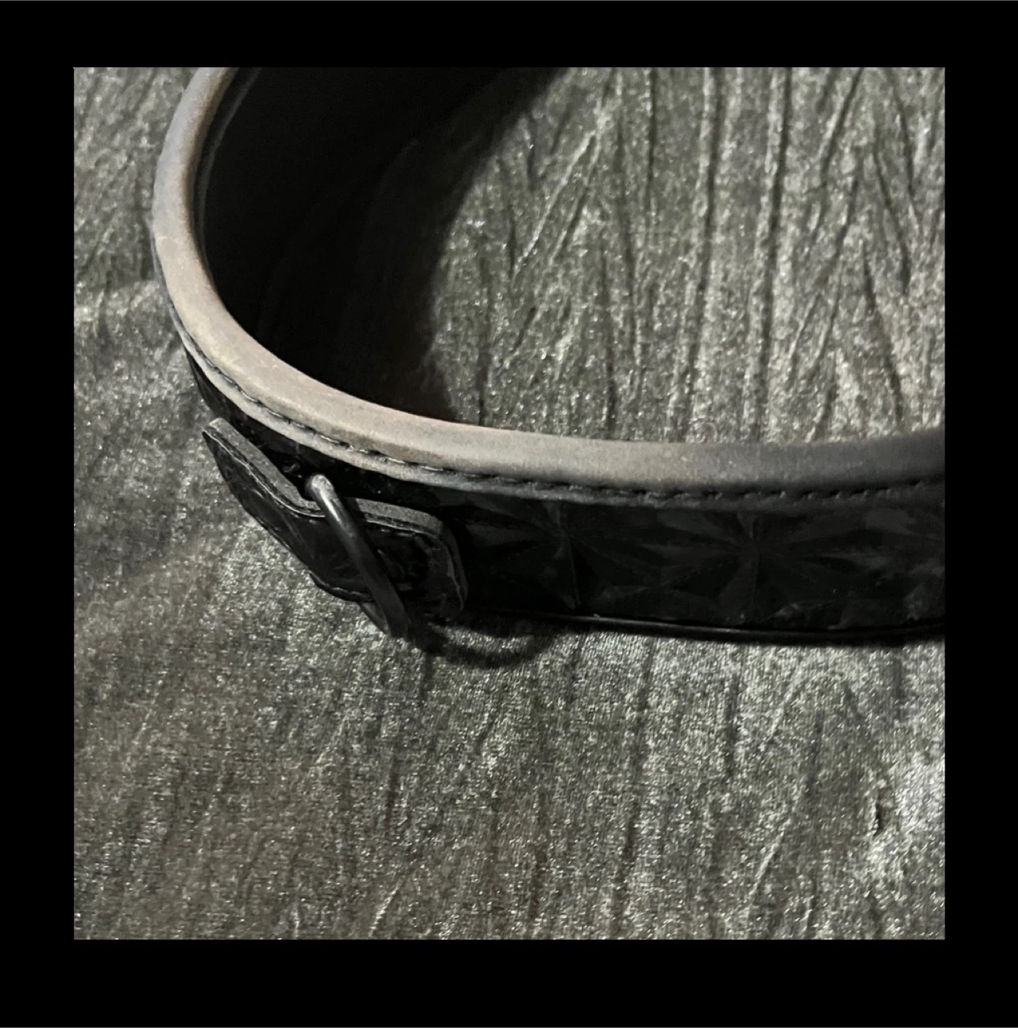 Black Quilted Patent Leather dog Collar - photo 5