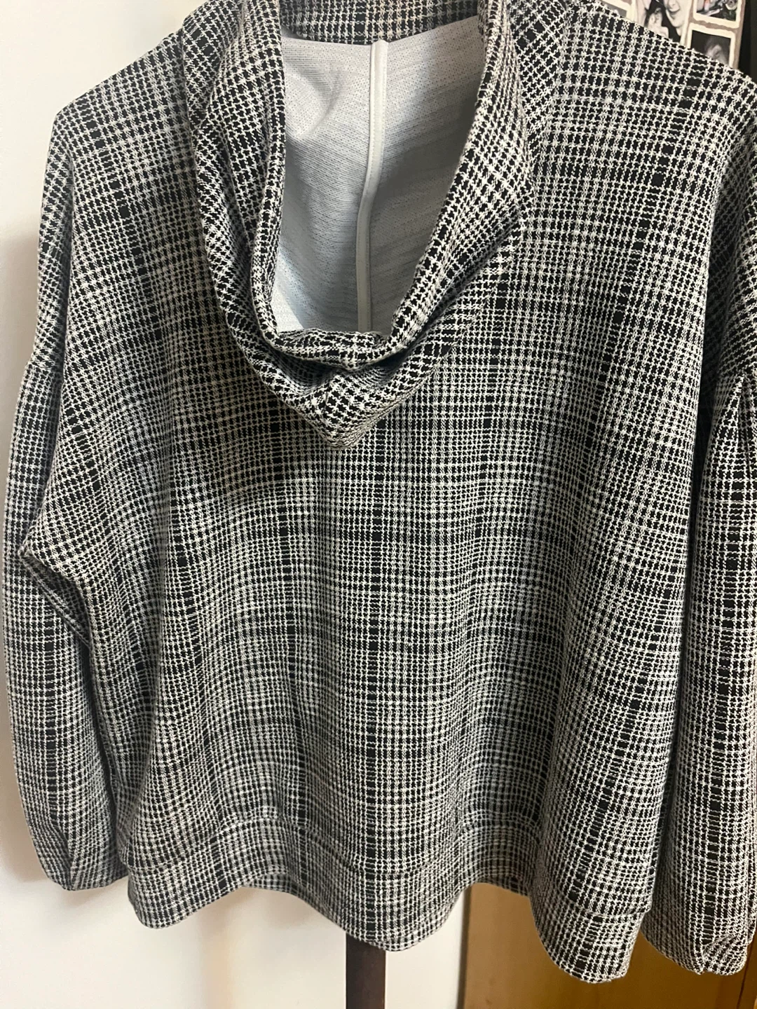 Reitmans Plaid Cowl Neck Hoodie