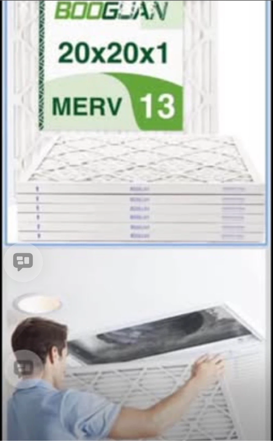 BOOGUAN 20x20x1 Air Filter - MERV 13 - photo 2