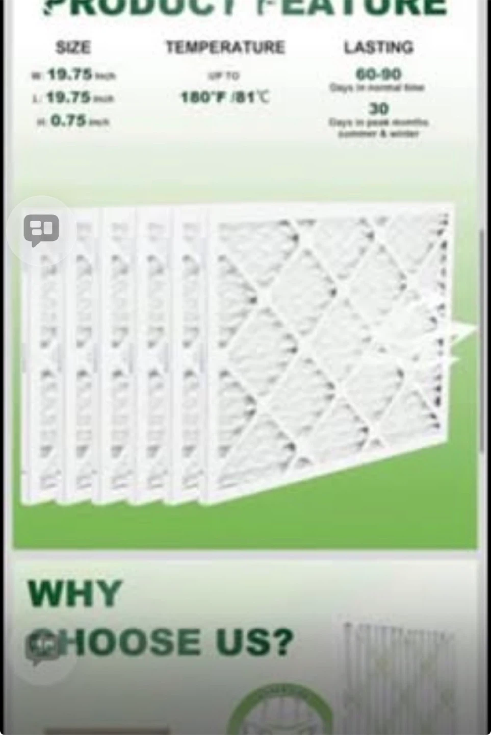 BOOGUAN 20x20x1 Air Filter - MERV 13
