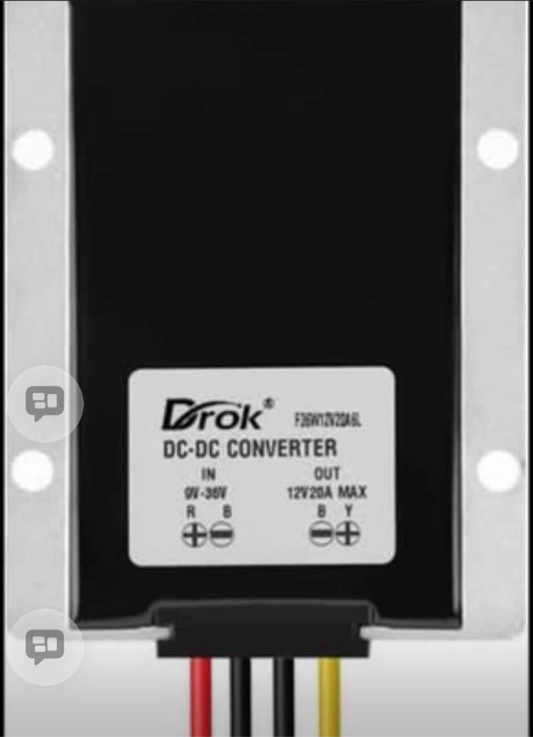 DROK DC-DC Converter 9-36V Input, 12V 20A Output - photo 4