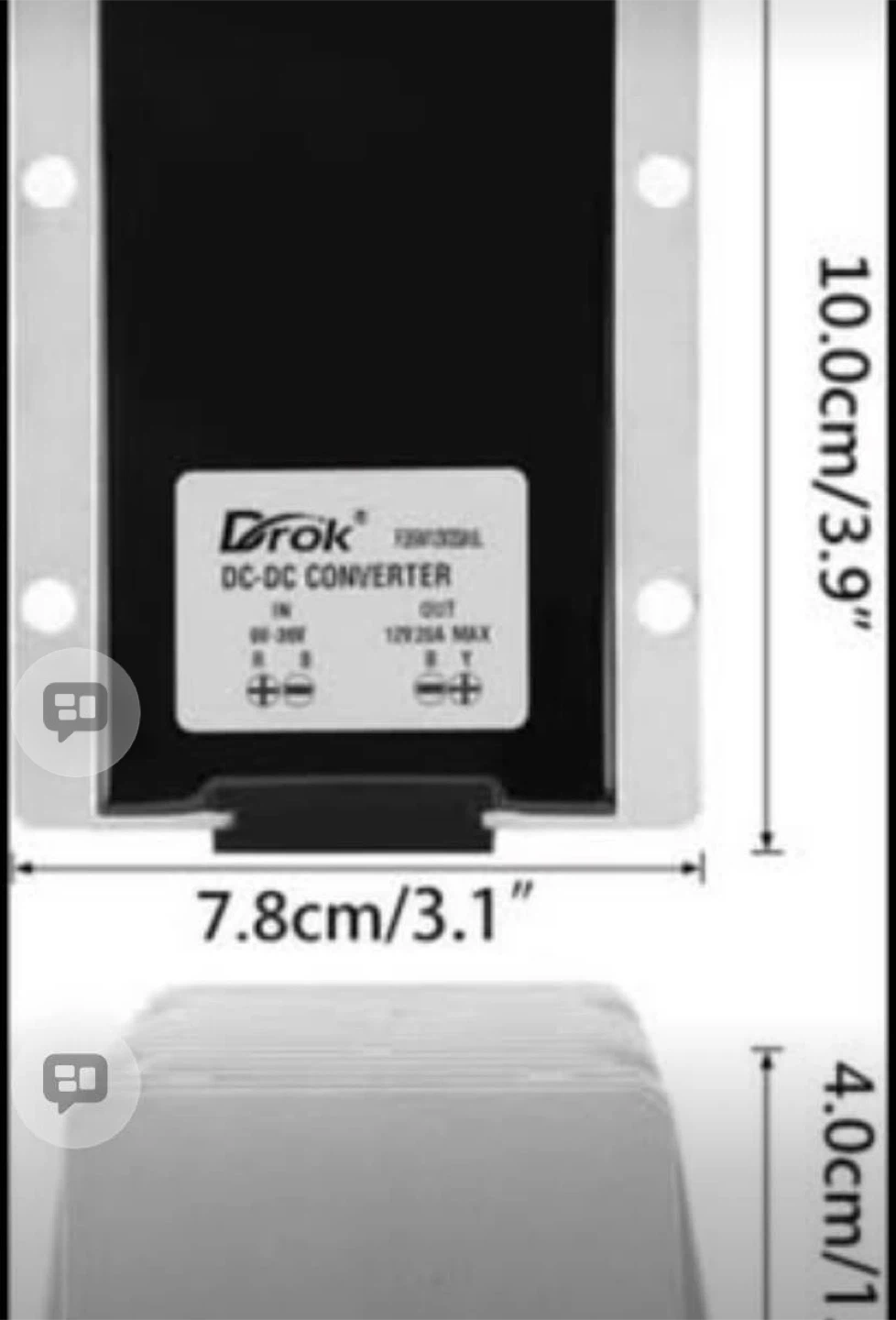 DROK DC-DC Converter 9-36V Input, 12V 20A Output - photo 2