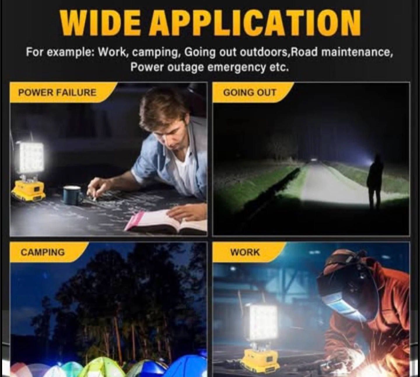 RIGIDON Cordless LED Work Light for Dewalt 18/20V Battery - photo 2