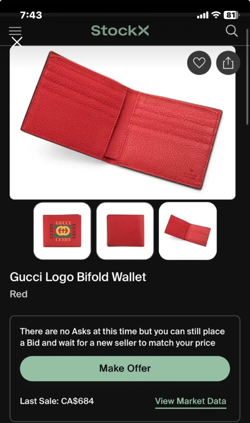 Gucci Logo Bifold Wallet - Red - photo 2