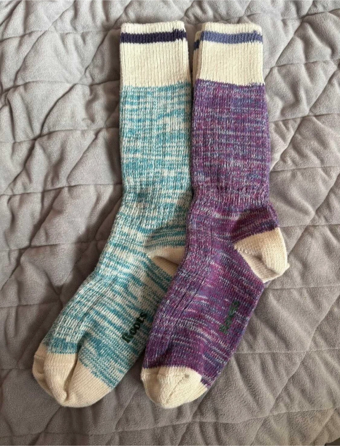 Roots Cabin socks  - 2 Pairs (Blue & Purple)