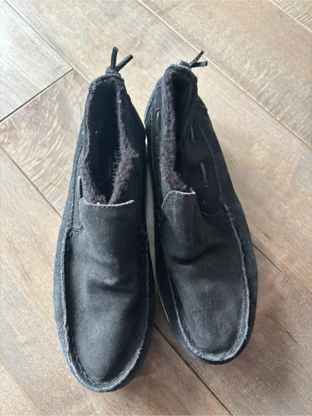 Sperry Black Suede Fleece Lined Moccasin Shoes - photo 3