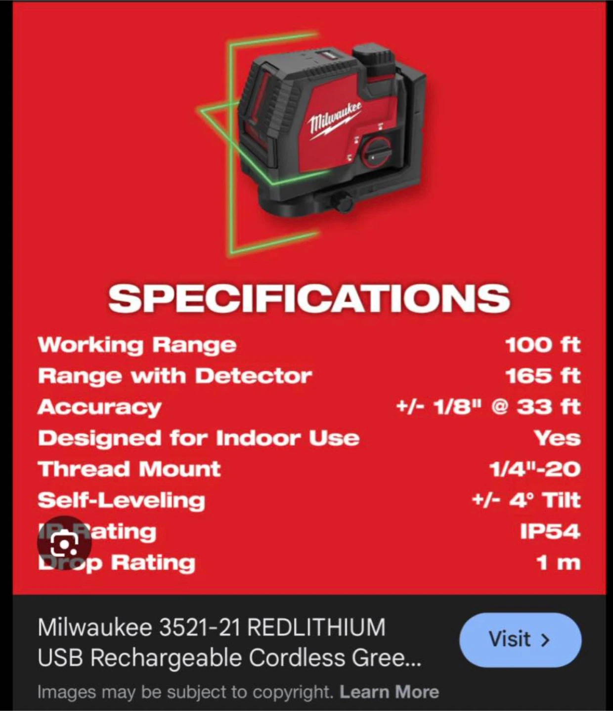 Milwaukee Cross Line Laser Level Green - photo 5