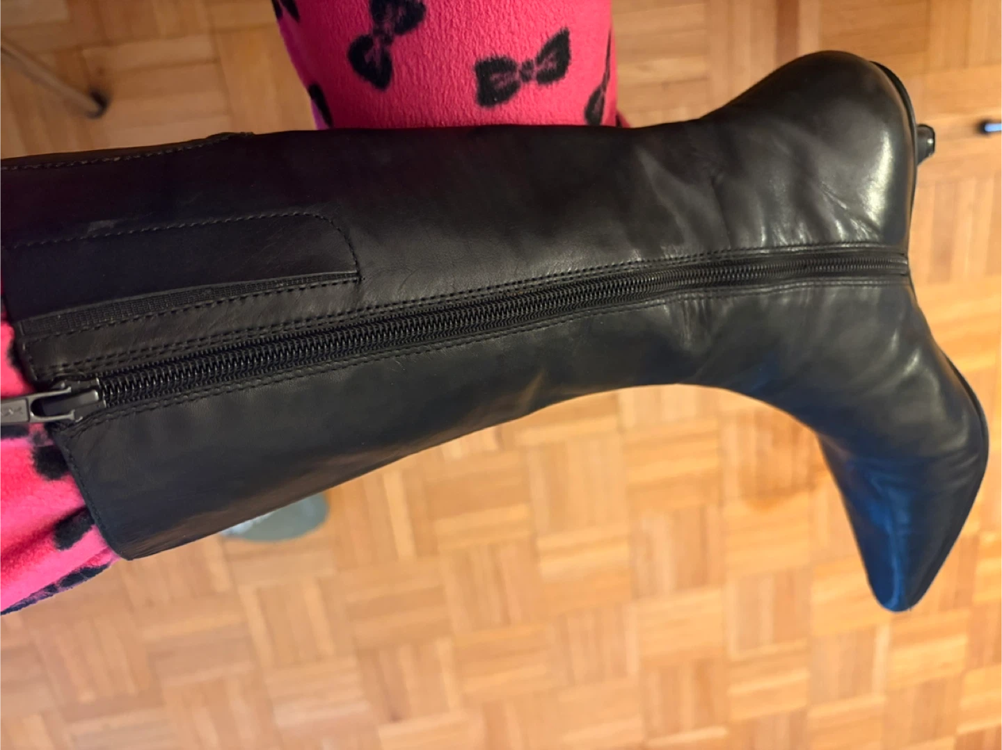 Nine West Black Leather Knee-High Boots 8W - photo 3