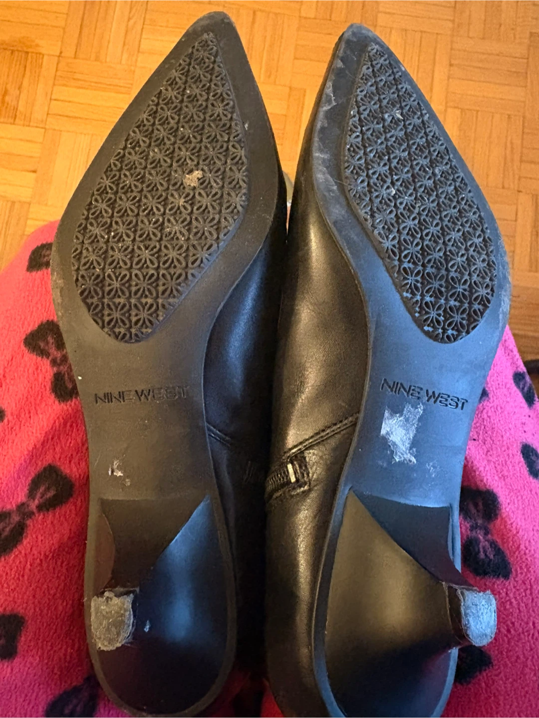 Nine West Black Leather Knee-High Boots 8W - photo 2